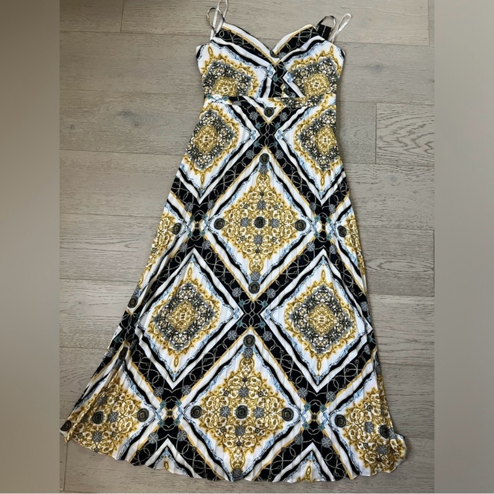 INC International Concepts Black and Gold Maxi Dress